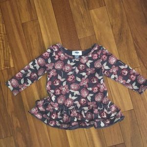 Peplum sweater dress with rose detail. Perfect